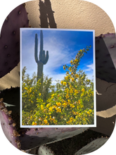 Load image into Gallery viewer, Creosote Bush & Saguaro Greeting Card