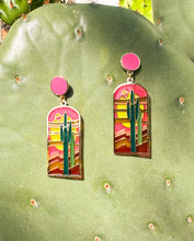 Load image into Gallery viewer, Stained Glass Desert Art Earrings
