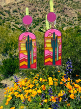 Load image into Gallery viewer, Stained Glass Desert Art Earrings

