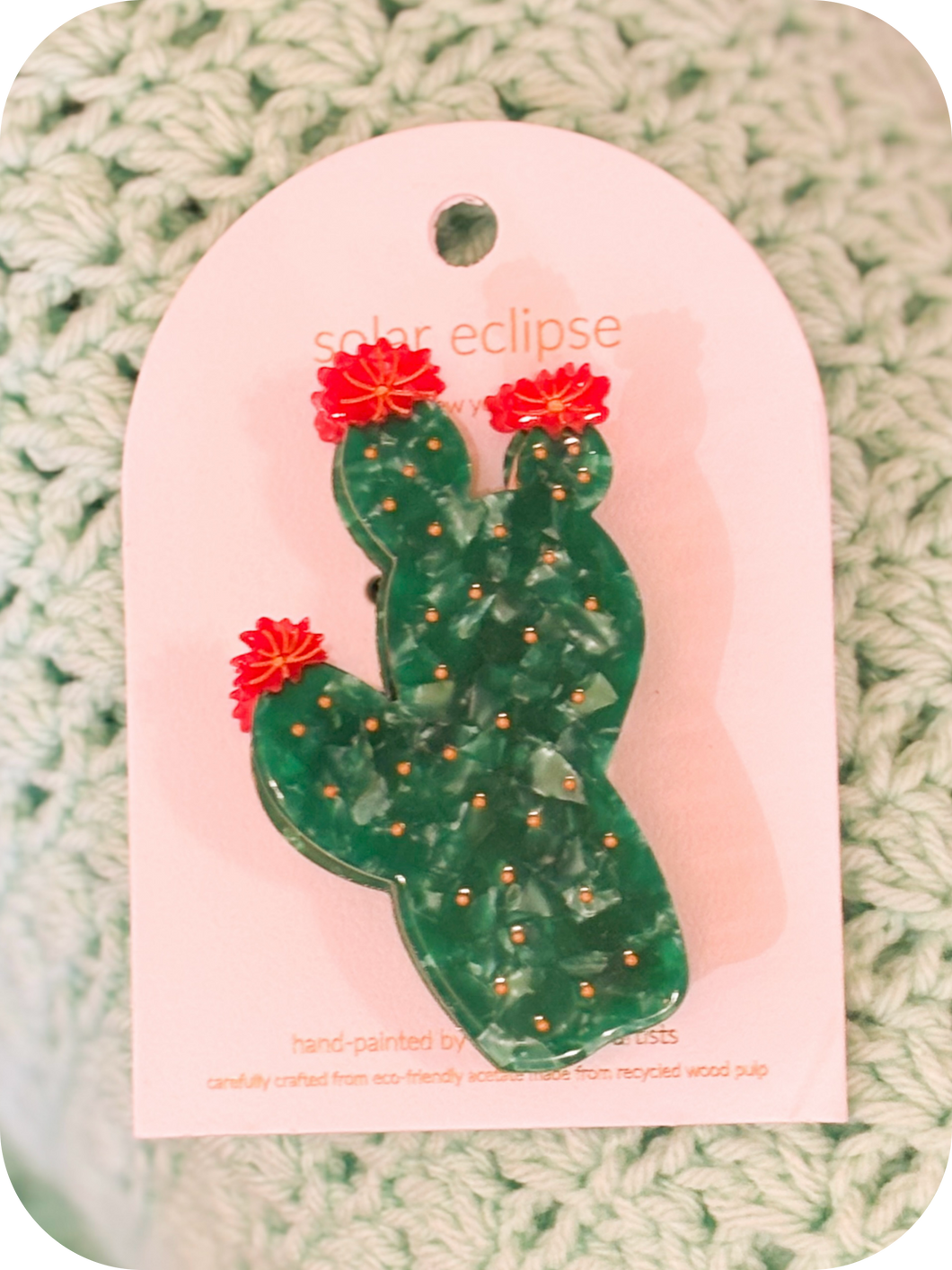 Prickly Pear Cactus Hair Claw Clip