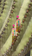 Load and play video in Gallery viewer, Stained Glass Desert Art Earrings
