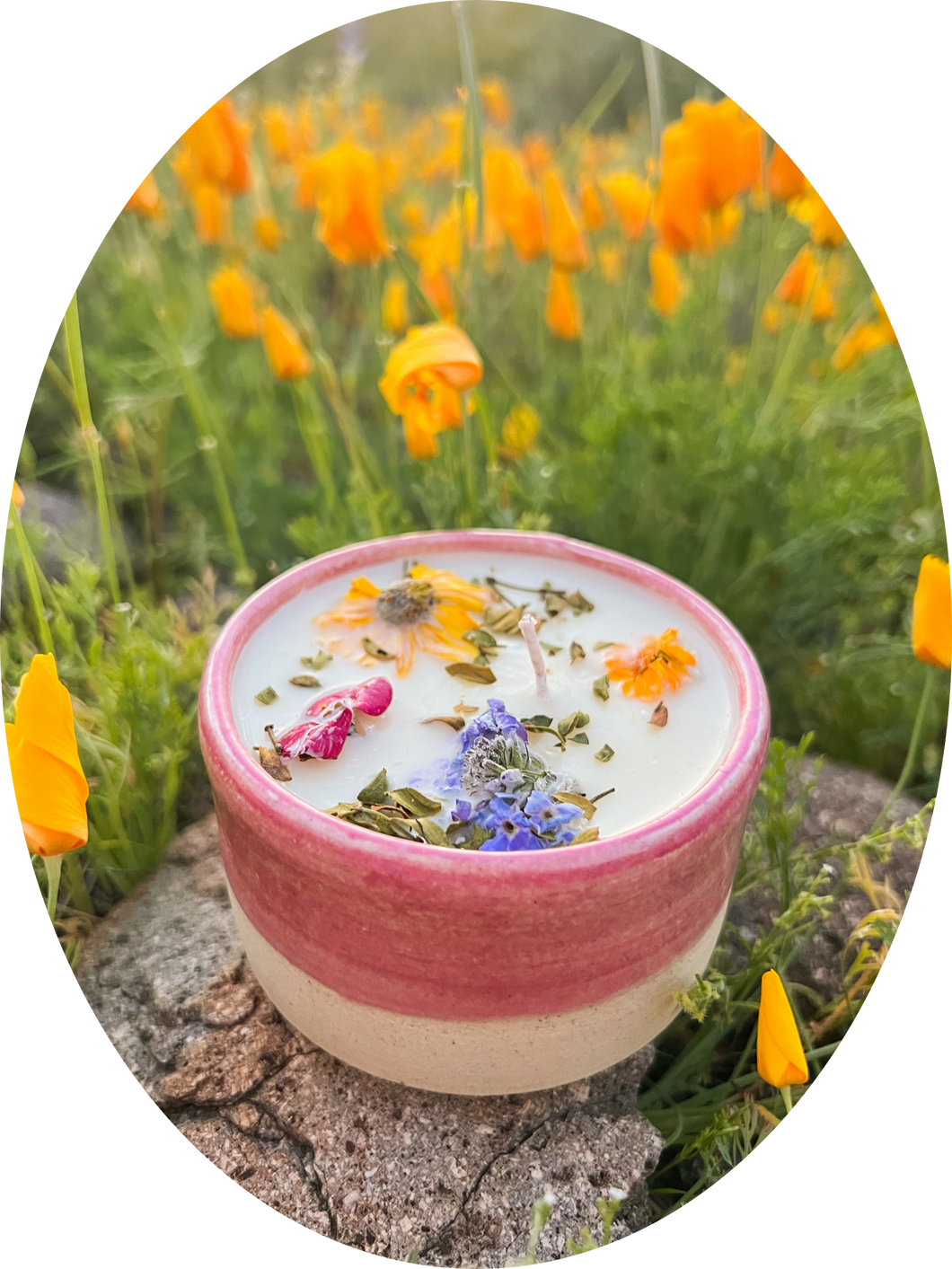 The Sonoran Collection Creosote & Wildflower Candle In Handmade Ceramic Vessel